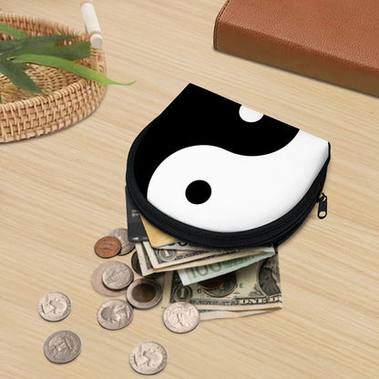 Black And White Yin Yang Symbol Print Coin Purse