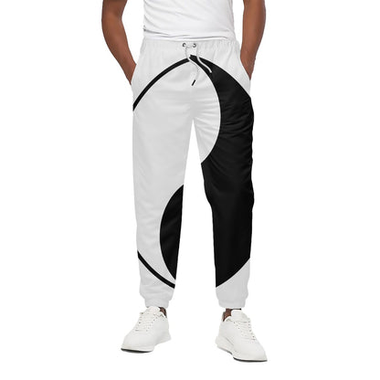 Black And White Yin Yang Symbol Print Cotton Pants