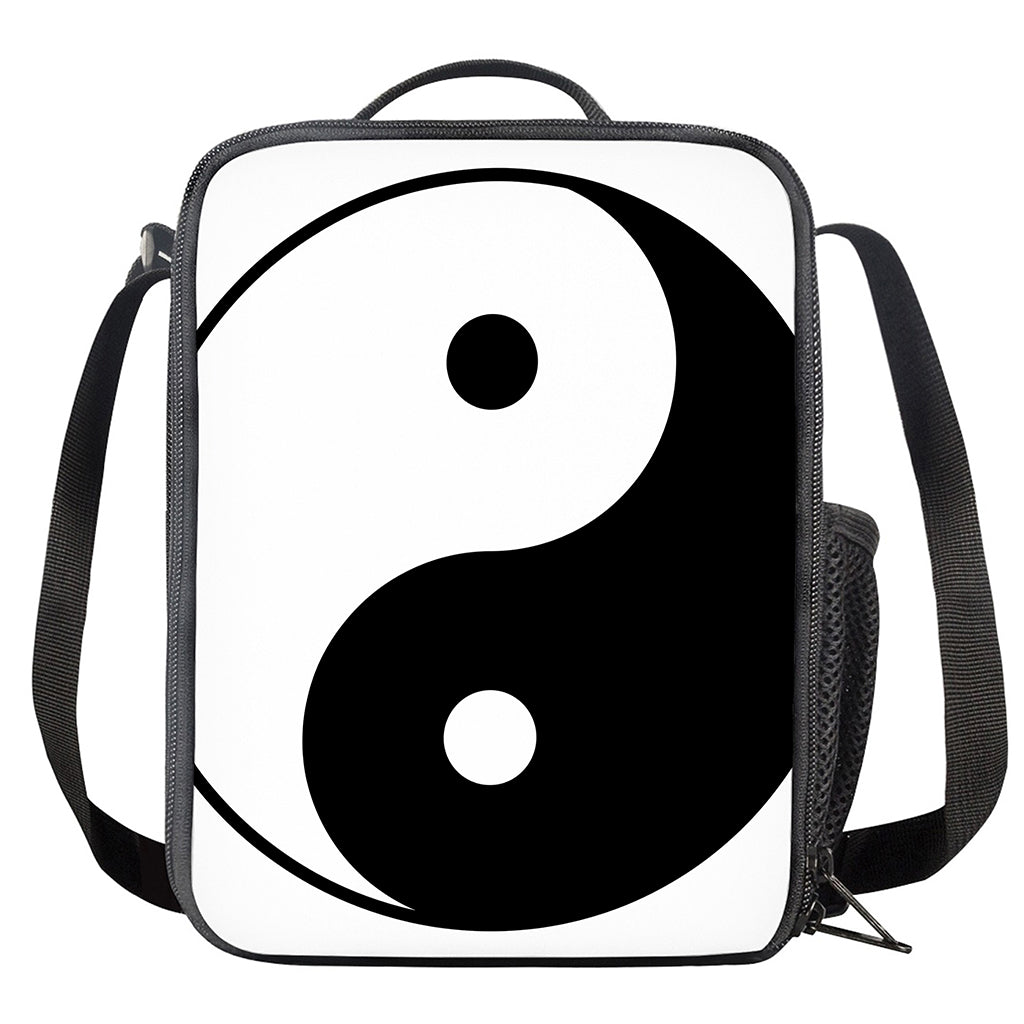 Black And White Yin Yang Symbol Print Crossbody Lunch Bag