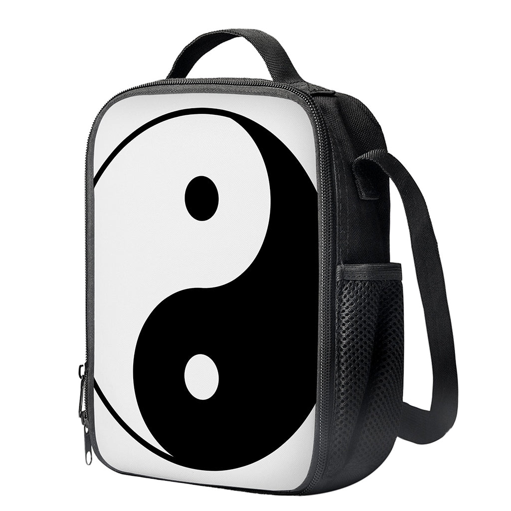 Black And White Yin Yang Symbol Print Crossbody Lunch Bag