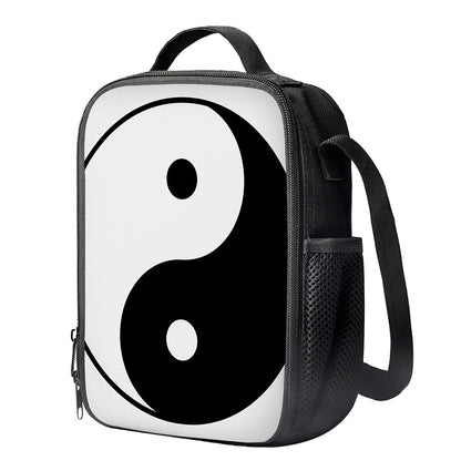Black And White Yin Yang Symbol Print Crossbody Lunch Bag