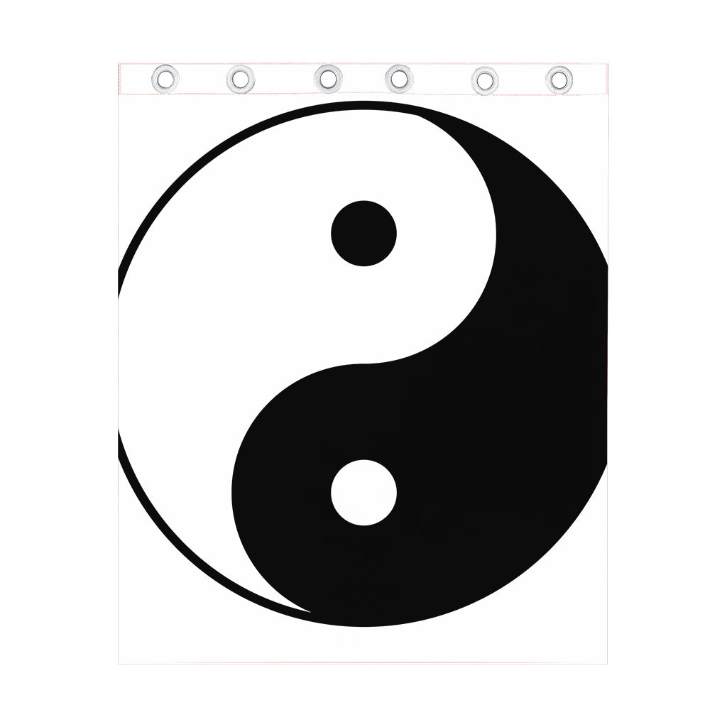 Black And White Yin Yang Symbol Print Curtain