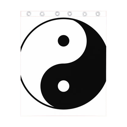 Black And White Yin Yang Symbol Print Curtain