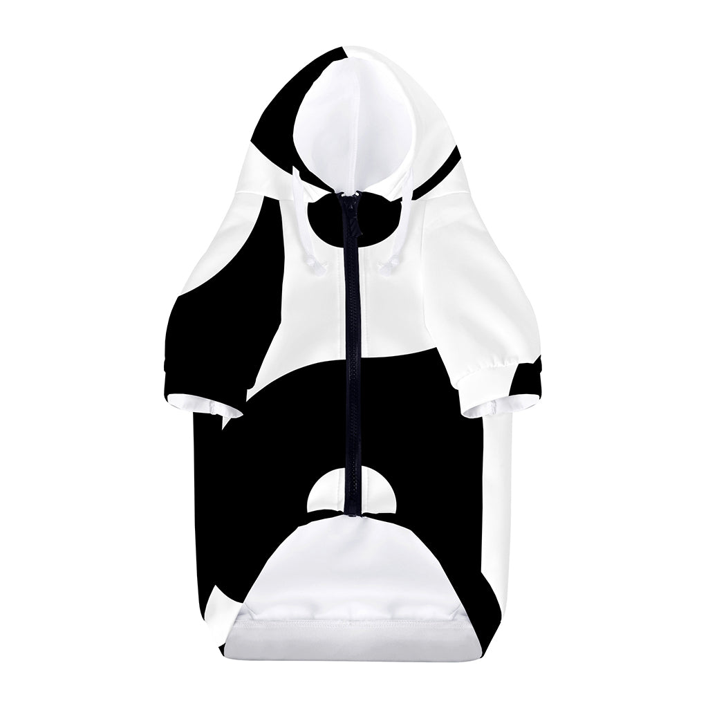 Black And White Yin Yang Symbol Print Dog Zip Up Hoodie