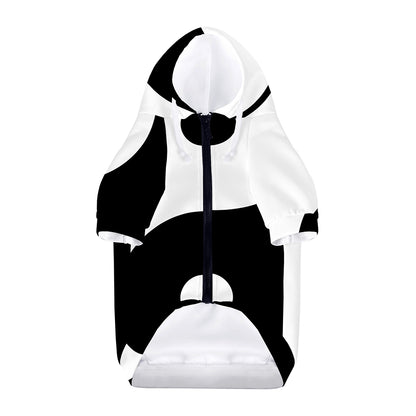Black And White Yin Yang Symbol Print Dog Zip Up Hoodie