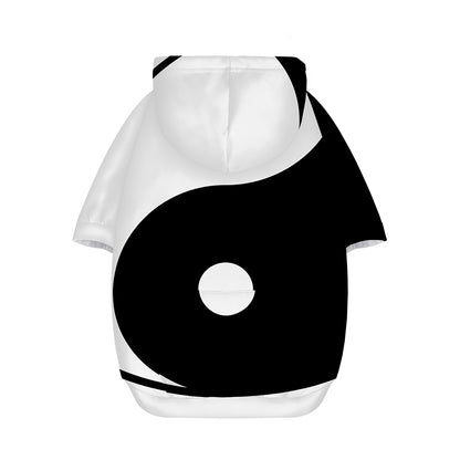 Black And White Yin Yang Symbol Print Dog Zip Up Hoodie