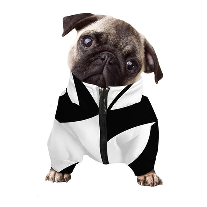 Black And White Yin Yang Symbol Print Dog Zip Up Jacket