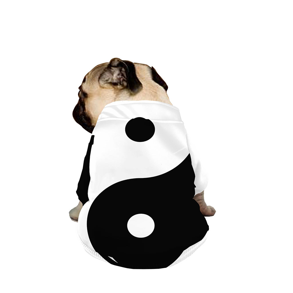 Black And White Yin Yang Symbol Print Dog Zip Up Jacket