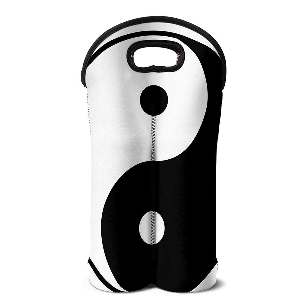Black And White Yin Yang Symbol Print Double Neoprene Wine Tote