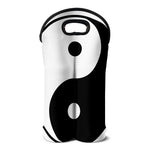Black And White Yin Yang Symbol Print Double Neoprene Wine Tote