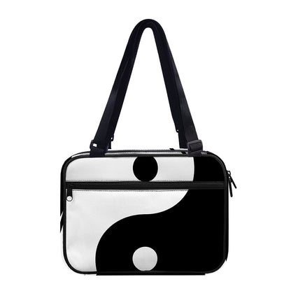 Black And White Yin Yang Symbol Print Double Strap Bible Bag