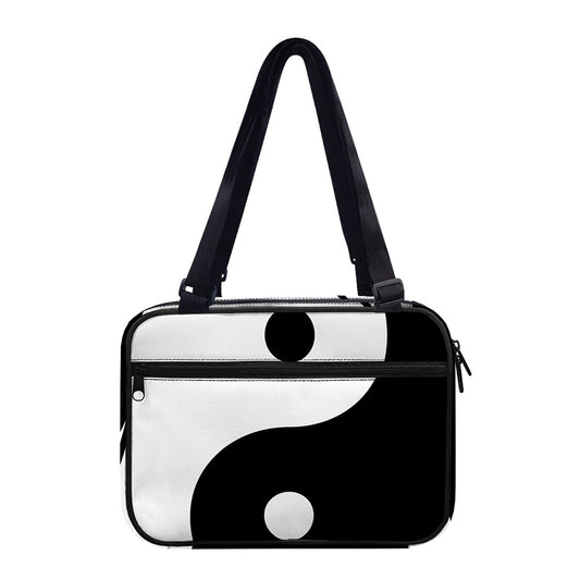 Black And White Yin Yang Symbol Print Double Strap Bible Bag