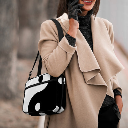 Black And White Yin Yang Symbol Print Double Strap Bible Bag