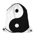 Black And White Yin Yang Symbol Print Drawstring Bag