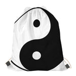 Black And White Yin Yang Symbol Print Drawstring Bag