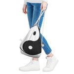 Black And White Yin Yang Symbol Print Drawstring Bag