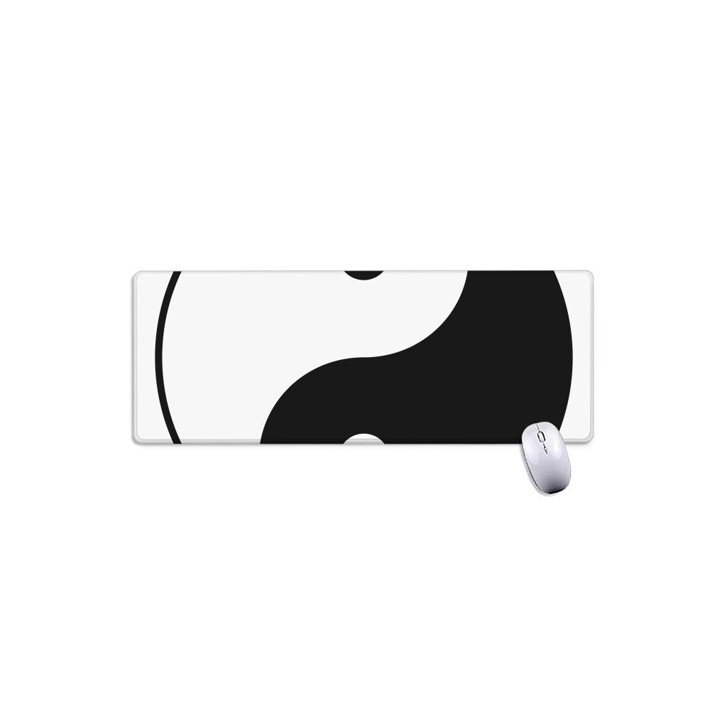 Black And White Yin Yang Symbol Print Extended Mouse Pad