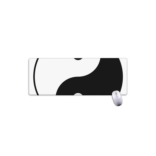 Black And White Yin Yang Symbol Print Extended Mouse Pad