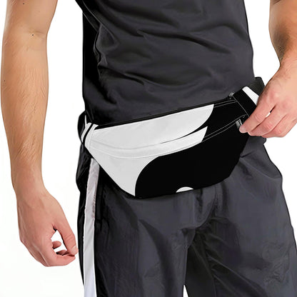 Black And White Yin Yang Symbol Print Fanny Pack
