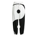 Black And White Yin Yang Symbol Print Fleece Lined Knit Pants