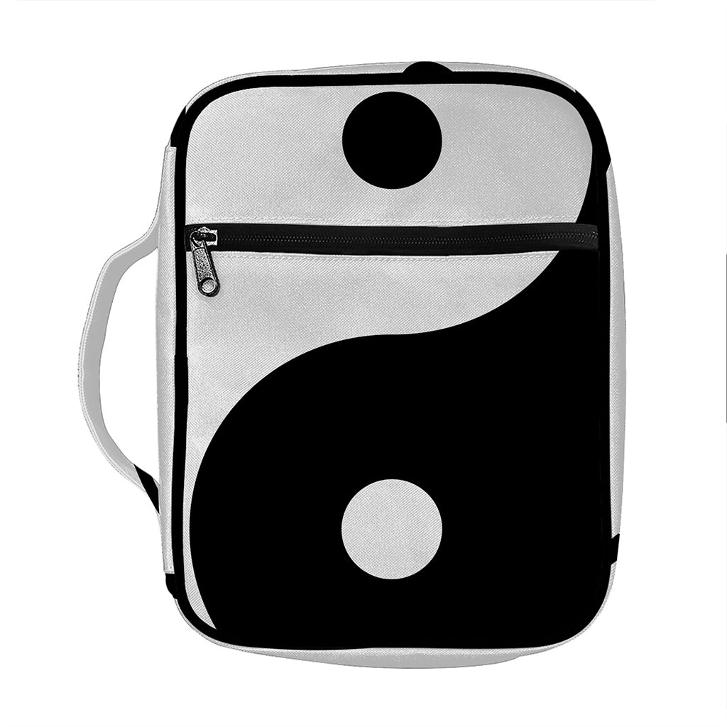 Black And White Yin Yang Symbol Print Front Pocket Bible Bag