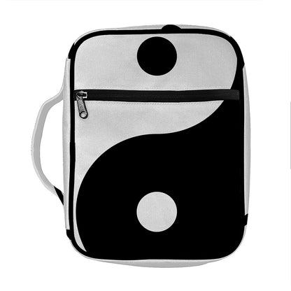 Black And White Yin Yang Symbol Print Front Pocket Bible Bag