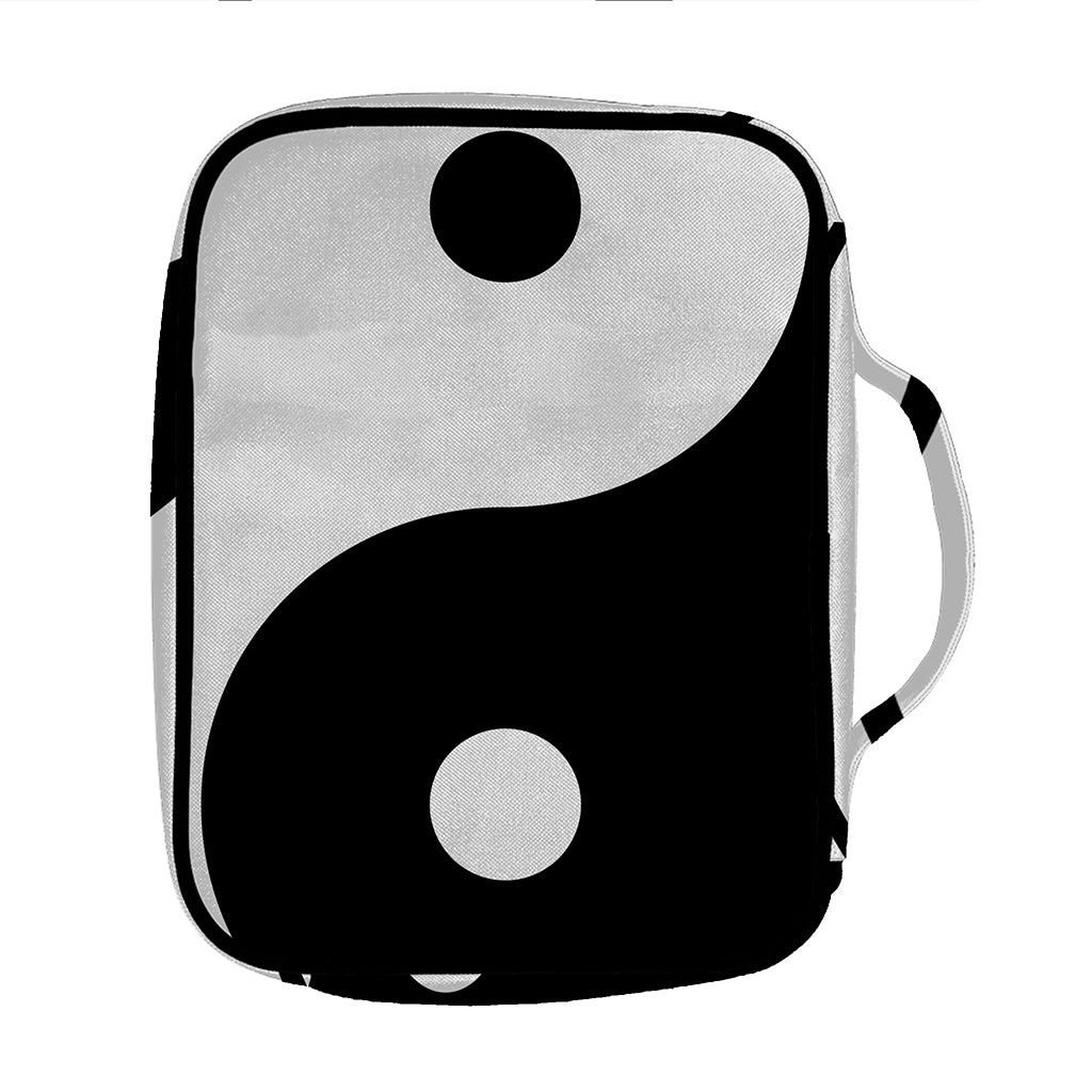 Black And White Yin Yang Symbol Print Front Pocket Bible Bag