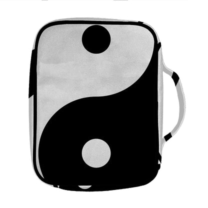 Black And White Yin Yang Symbol Print Front Pocket Bible Bag