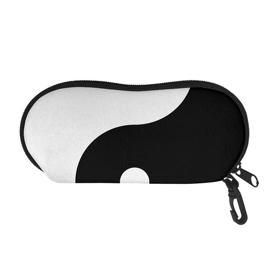Black And White Yin Yang Symbol Print Glasses Case