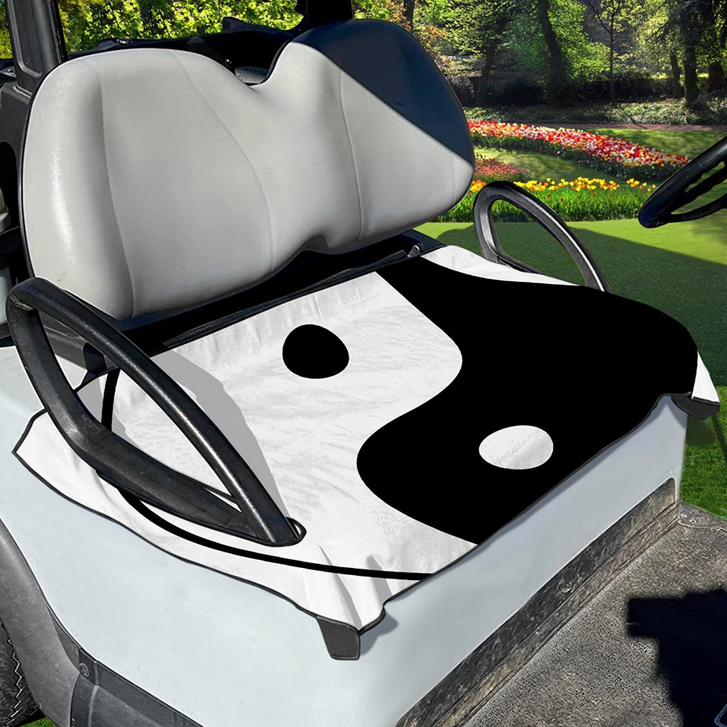 Black And White Yin Yang Symbol Print Golf Cart Seat Cover