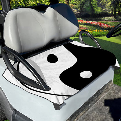 Black And White Yin Yang Symbol Print Golf Cart Seat Cover