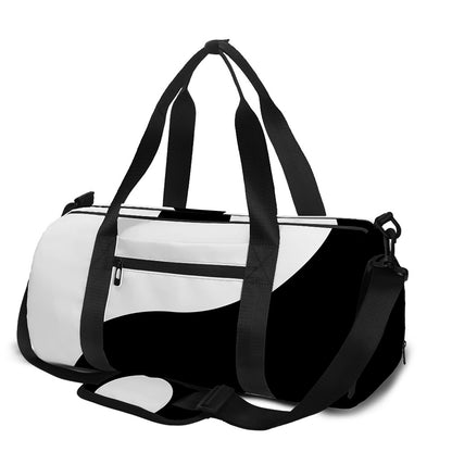 Black And White Yin Yang Symbol Print Gym Bag