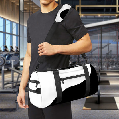 Black And White Yin Yang Symbol Print Gym Bag