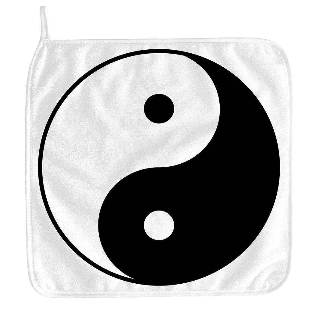 Black And White Yin Yang Symbol Print Hand Towel