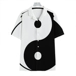 Black And White Yin Yang Symbol Print Hawaiian Shirt