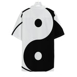 Black And White Yin Yang Symbol Print Hawaiian Shirt