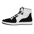 Black And White Yin Yang Symbol Print High Top Leather Sneakers