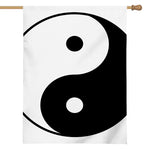 Black And White Yin Yang Symbol Print House Flag