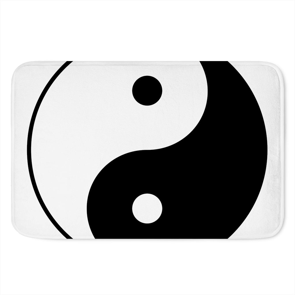 Black And White Yin Yang Symbol Print Indoor Door Mat