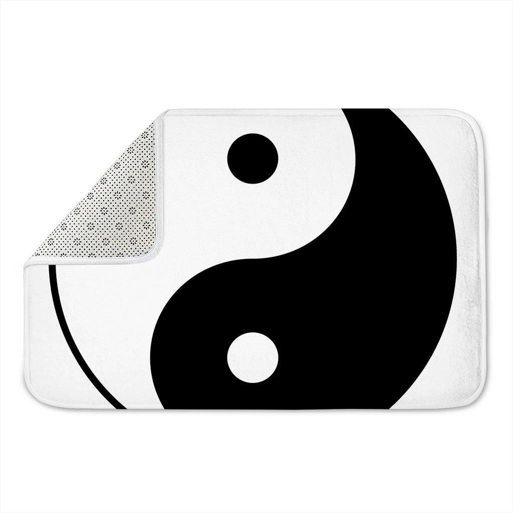 Black And White Yin Yang Symbol Print Indoor Door Mat