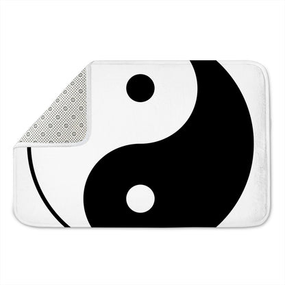 Black And White Yin Yang Symbol Print Indoor Door Mat