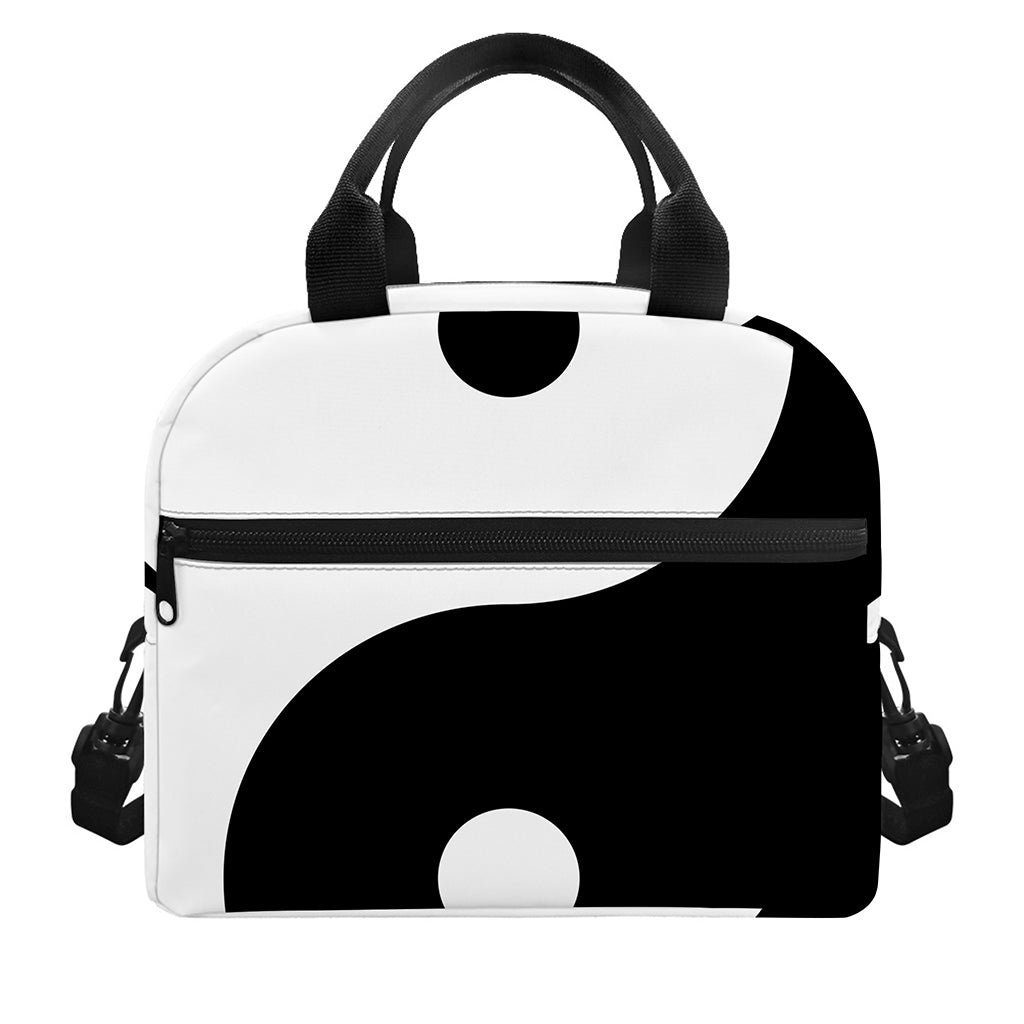 Black And White Yin Yang Symbol Print Insulated Lunch Bag