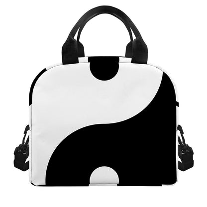 Black And White Yin Yang Symbol Print Insulated Lunch Bag