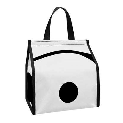 Black And White Yin Yang Symbol Print Insulated Lunch Tote