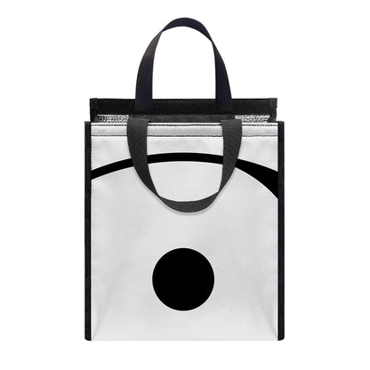 Black And White Yin Yang Symbol Print Insulated Lunch Tote