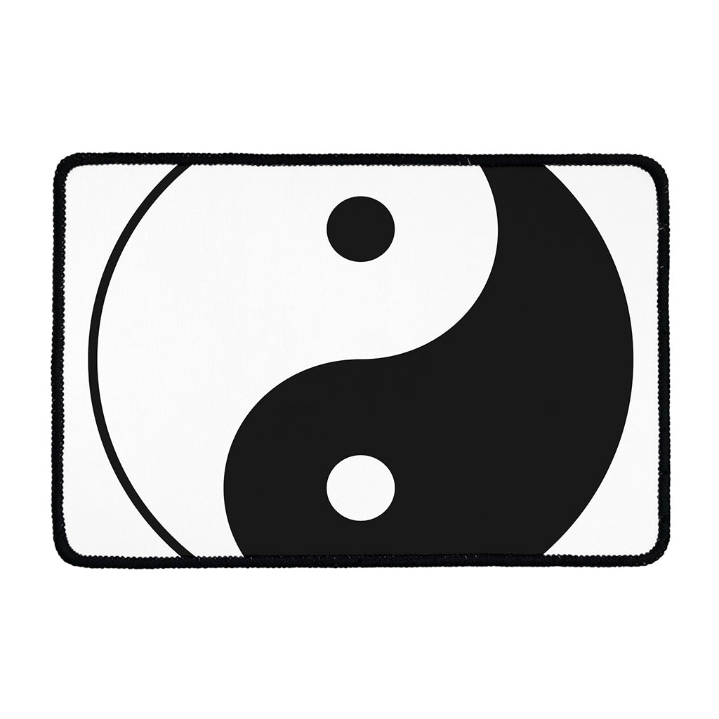 Black And White Yin Yang Symbol Print Kitchen Mat