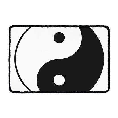 Black And White Yin Yang Symbol Print Kitchen Mat