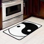 Black And White Yin Yang Symbol Print Kitchen Mat