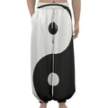 Black And White Yin Yang Symbol Print Lantern Pants