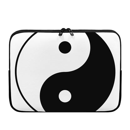 Black And White Yin Yang Symbol Print Laptop Sleeve